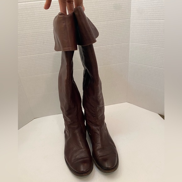 Frye Shirley Over-The-Knee Brown Leather Riding Boots Size 6 - Picture 5 of 12